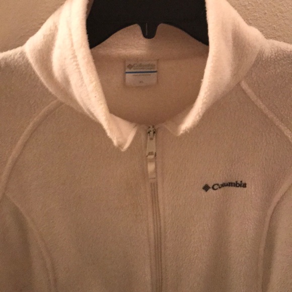 cream colored fleece jacket